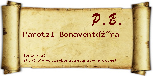 Parotzi Bonaventúra névjegykártya